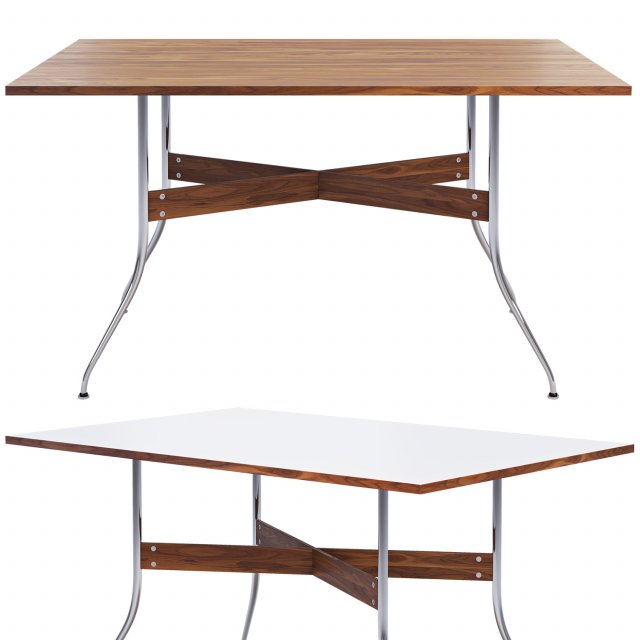 nelson swag leg rectangular dining table Model 3D .c4d .max .obj .3ds .fbx .stl .blend 