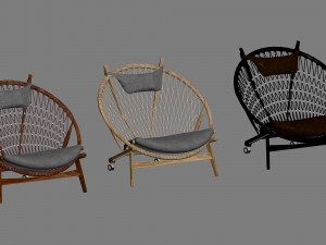 pp130 circle chair 3 options 3D 모델