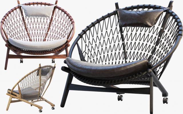 pp130 circle chair 3 options 3D 모델 .c4d .max .obj .3ds .fbx .stl .blend 