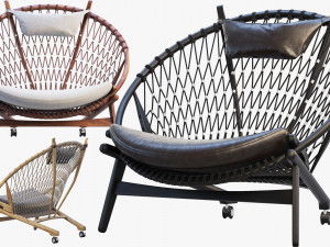 pp130 circle chair 3 options 3D Модель