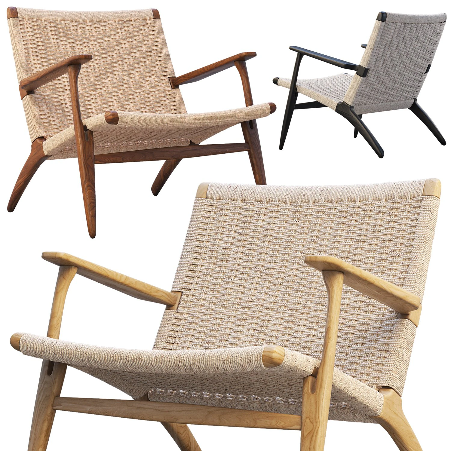 ch25 lounge chair 4 options 3D Model .c4d .max .obj .3ds .fbx .stl .blend 