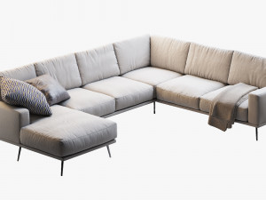 boconcept carlton sofa 2 Modello 3D