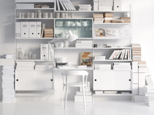 string system bookshelf with workspace 3D Model