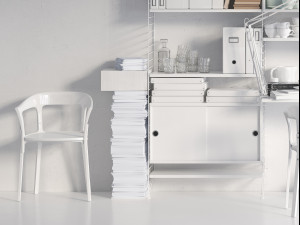 string system bookshelf with workspace 3D Model