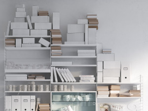 string system bookshelf with workspace 3D Model