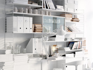 string system bookshelf with workspace 3D Model