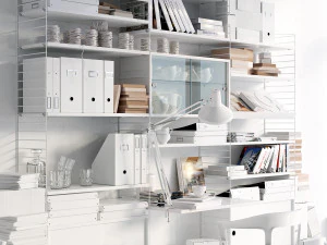 string system bookshelf with workspace 3D Model