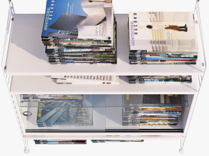 string bookshelf and journals 3D Model