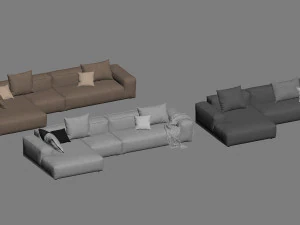 rolf benz freistil 175 modular sofa set 2 3D Model