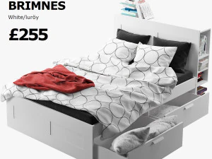 イケアのブリムネスベッド 1 3Dモデル