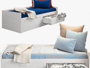 ikea brimnes bed 2 Model 3D