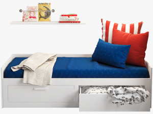 ikea brimnes bed 2 Model 3D