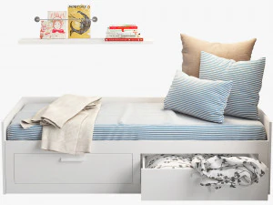 ikea brimnes bed 2 3D Model