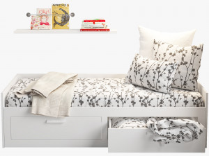 ikea brimnes bed 2 Model 3D