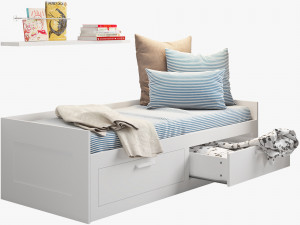 ikea brimnes bed 2 Model 3D
