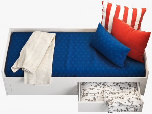 ikea brimnes bed 2 Model 3D