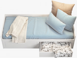 ikea brimnes bed 2 Model 3D