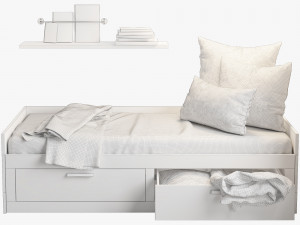 ikea brimnes bed 2 Model 3D