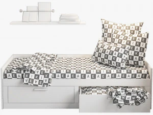 ikea brimnes bed 2 3D Model