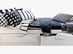 ikea brimnes bed 3 3D Model