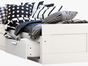 ikea brimnes bed 3 3D Model