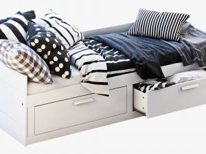 ikea brimnes bed 3 3D Model