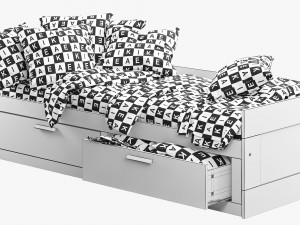 ikea brimnes bed 3 3D Model