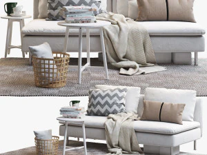 ikea soderhamn ikili kanepe 3D Model