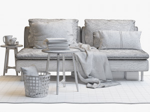ikea soderhamn two-seat sofa Modelo 3D