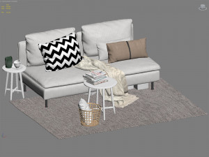 ikea soderhamn two-seat sofa Modelo 3D