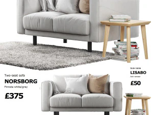 宜家诺斯堡两人沙发 3D 模型