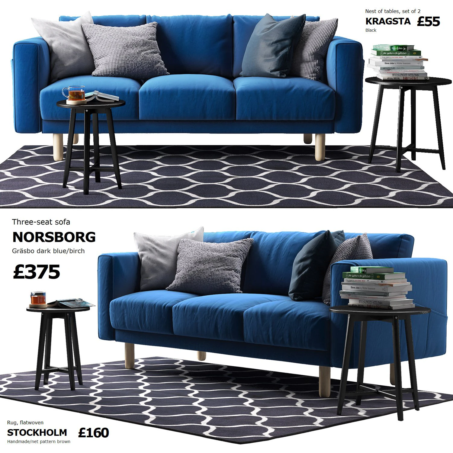 ikea norsborg three-seat sofa 3D Model .c4d .max .obj .3ds .fbx .stl .blend