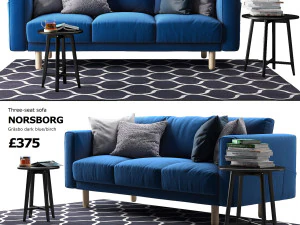 IKEA ノルスボルグ 3人掛けソファ 3Dモデル