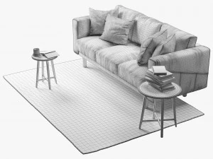 ikea norsborg three-seat sofa 3D Model