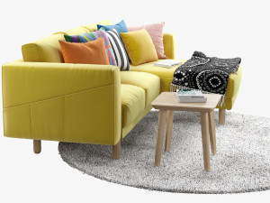 ikea norsborg two-seat sofa with chaise longue 3D Model