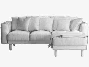 ikea norsborg two-seat sofa with chaise longue 3D Model