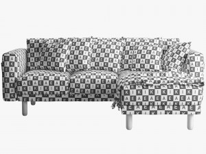 ikea norsborg two-seat sofa with chaise longue 3D Model