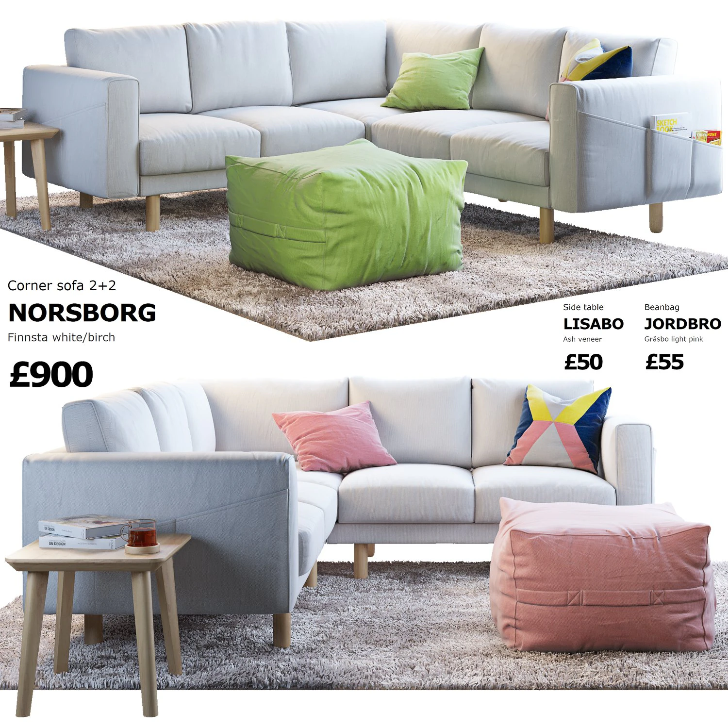 ikea norsborg corner sofa 3D Model .c4d .max .obj .3ds .fbx .stl .blend 