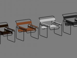 wassily chair by marcel breuer 4 options Modelo 3D