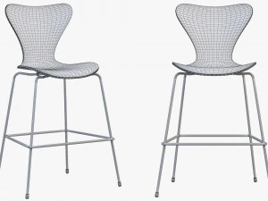 fritz hansen series 7 counter stool 3D Model