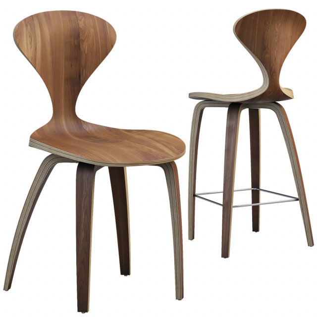 norman cherner chairs Modelo 3D .c4d .max .obj .3ds .fbx .stl .blend 