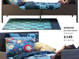 cama ikea sundvik 1 Modelo 3D