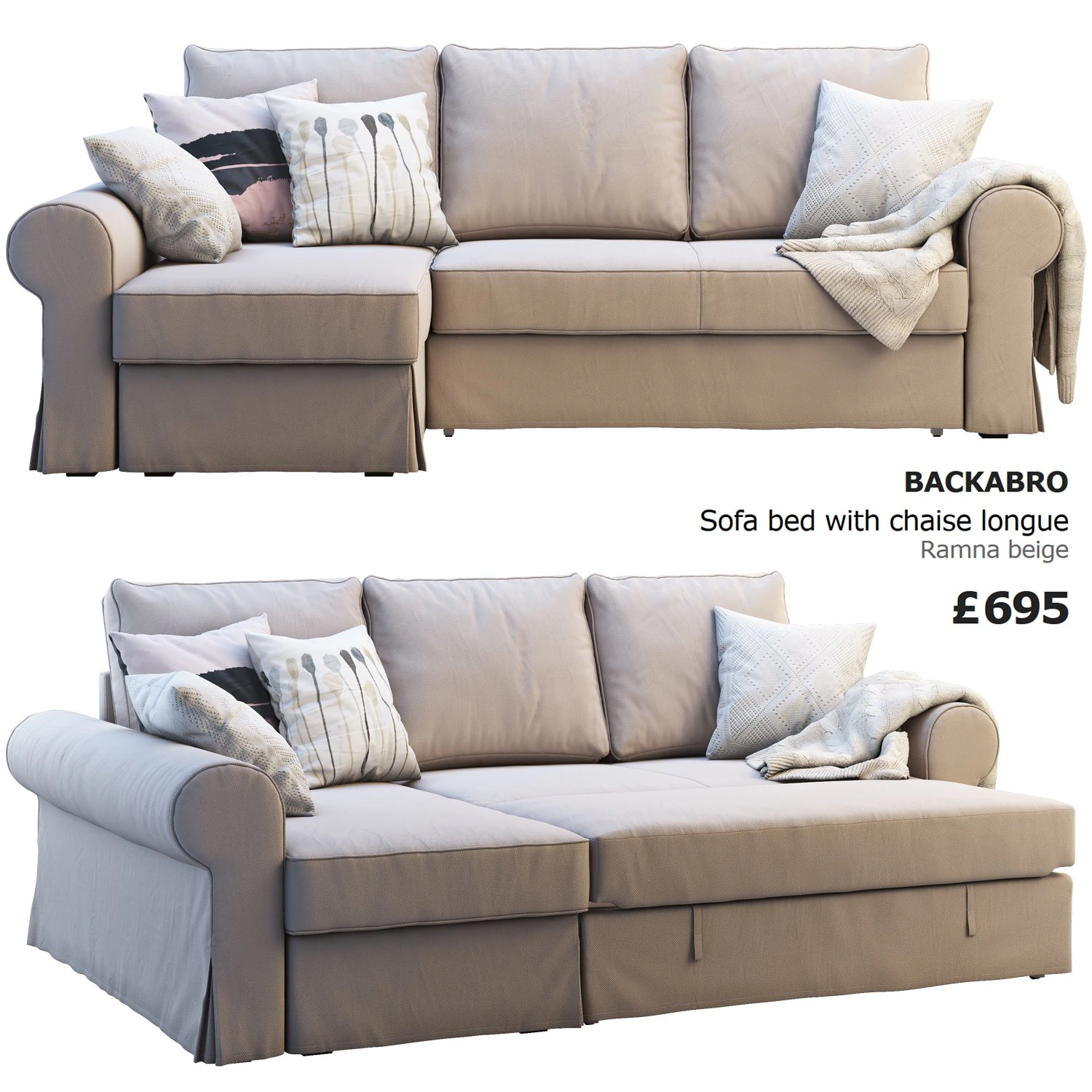 ikea backabro 2 2 sofas 3D Model .c4d .max .obj .3ds .fbx .stl .blend 