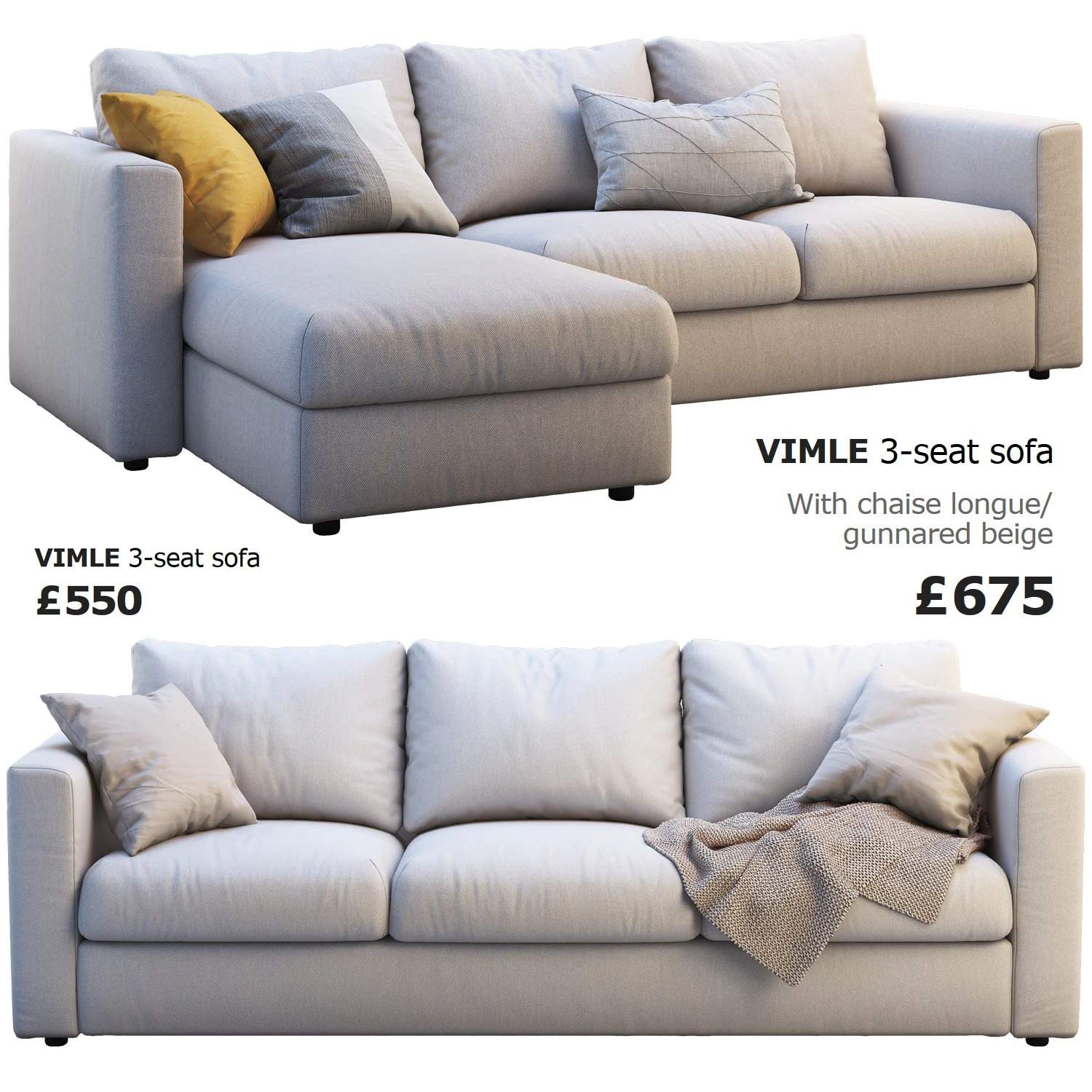 ikea vimle 2 options 3D Model .c4d .max .obj .3ds .fbx .stl .blend