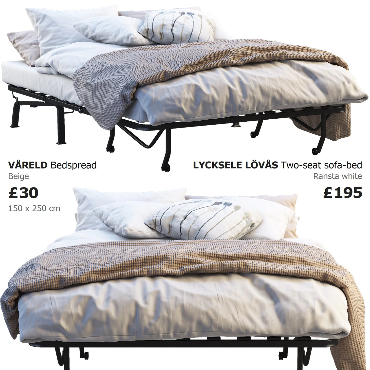 ikea lycksele sofa-bed 3D Model .c4d .max .obj .3ds .fbx .stl .blend 