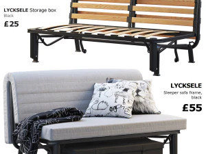 आईकेईए लाइकसेले सोफा-बेड फ्रेम 3D मॉडल