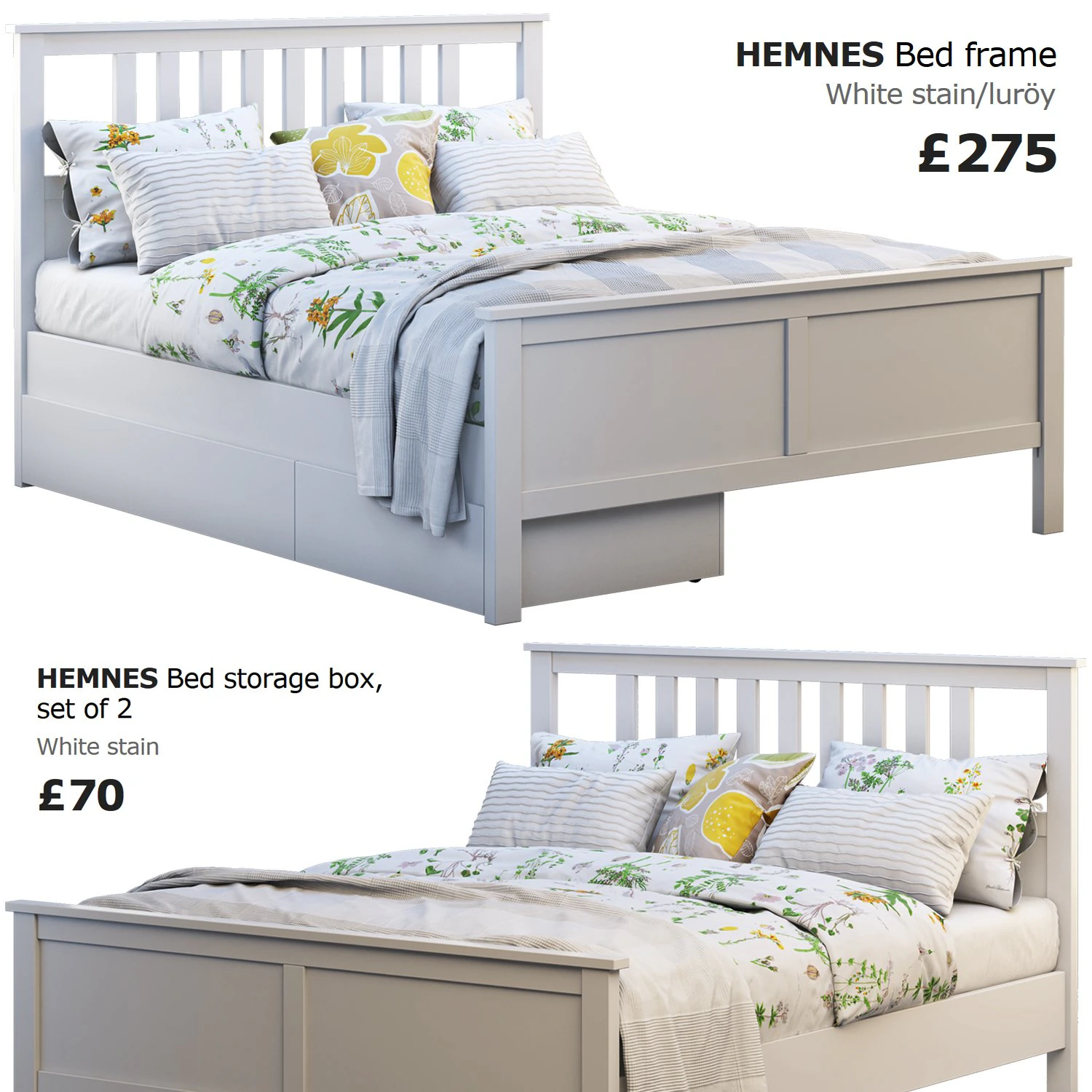 ikea hemnes bed 4 3D Model .c4d .max .obj .3ds .fbx .stl .blend 