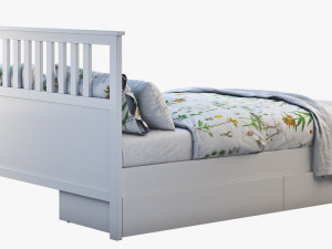 ikea hemnes bed 4 3D मॉडल