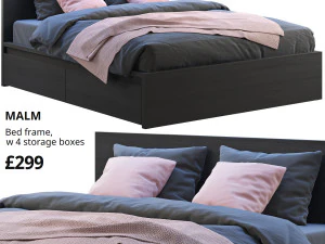 ikea malm yatağı 3 3D Model