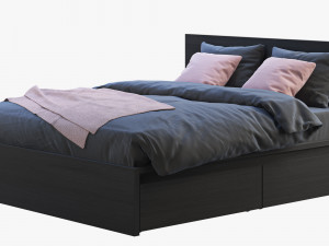 ikea malm bed 3 Model 3D